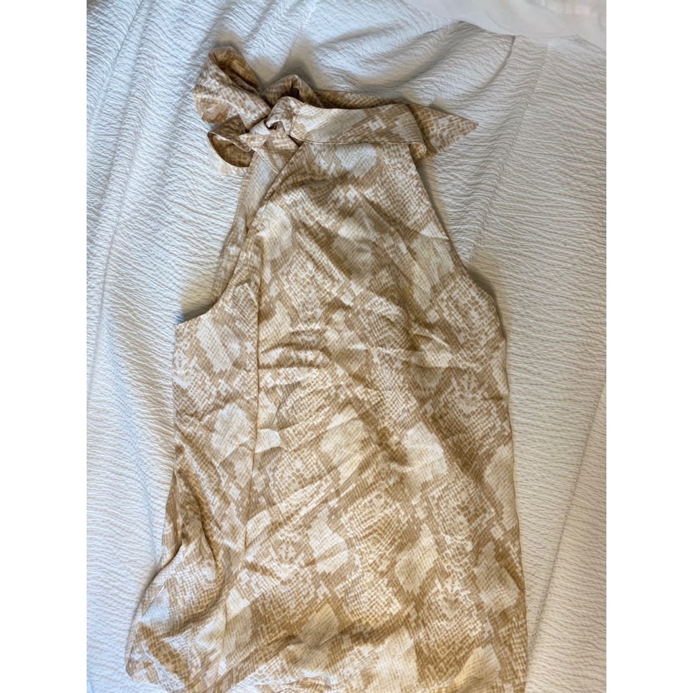 WORTHINGTON SNAKE SKIN HALTER TOP, SIZE XS